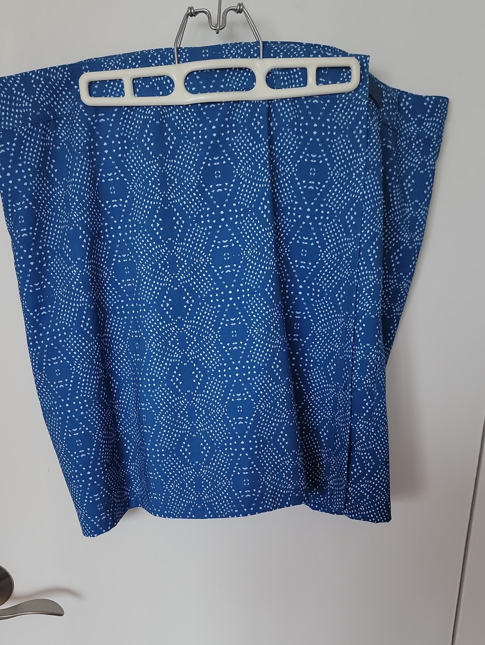 Rip Skirt Blue Printed A-Line Skirt